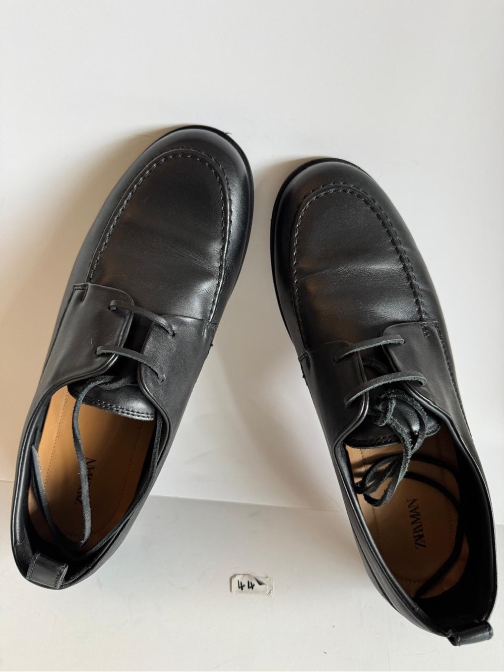 Zara Black Leather Derby Shoes
